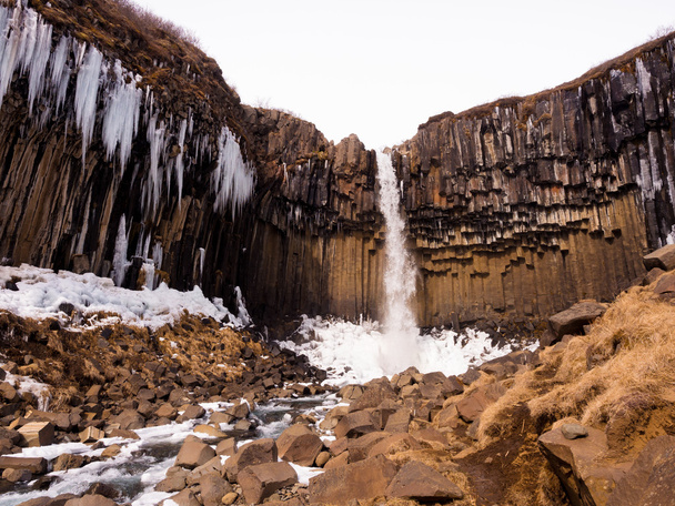 Islandu vodopád Svartifoss - Fotografie, Obrázek