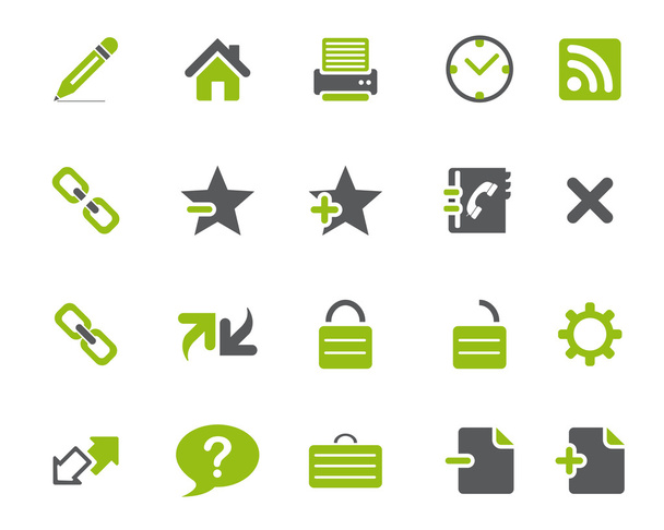 Stock Vector green grey web and office icons in high resolution. - Vector, afbeelding