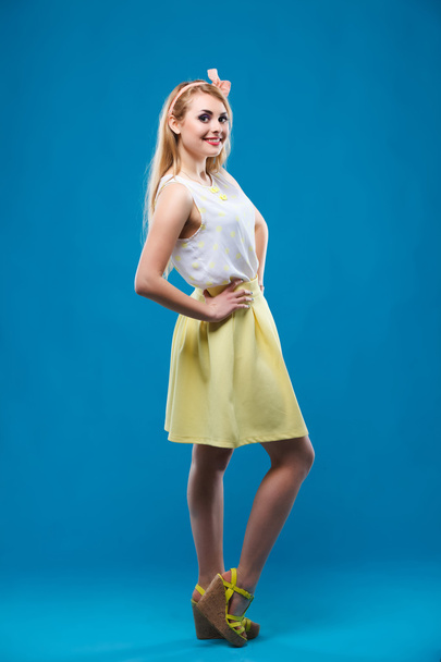 girl in the studio, pin-up, flirting, showing different emotions - Foto, immagini