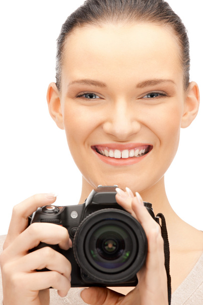 Teenage girl with digital camera - Фото, изображение