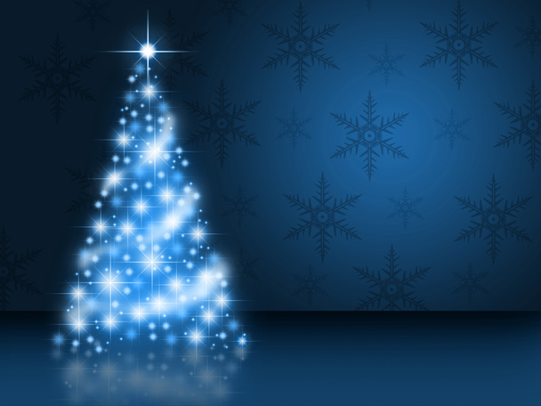 strahlend blauer Weihnachtsbaum - Foto, Bild