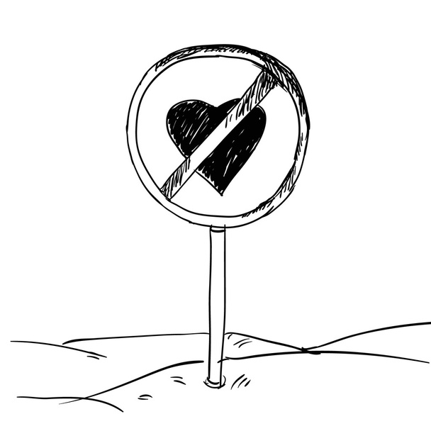 crossed heart sign  - Vector, afbeelding
