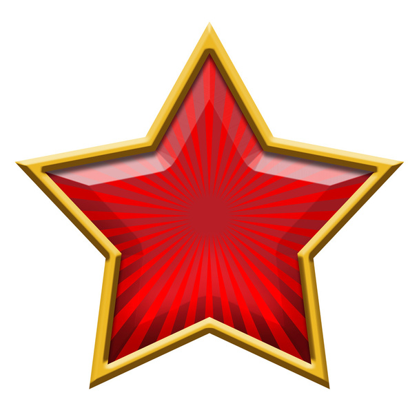 Red Star in Gold - Photo, Image
