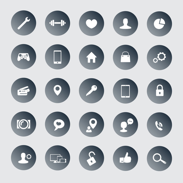 25 icons for web, apps development - ベクター画像