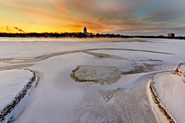 Wascana-See zugefroren - Foto, Bild