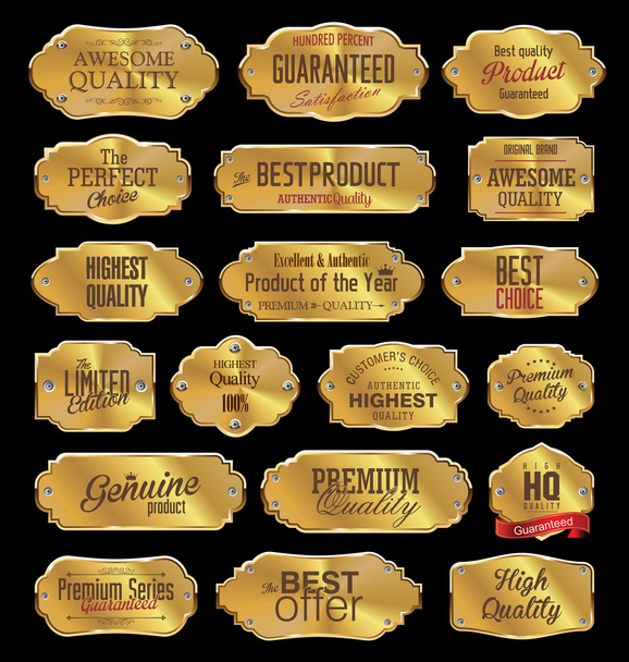 Metal premium quality golden collection - Vector, Image