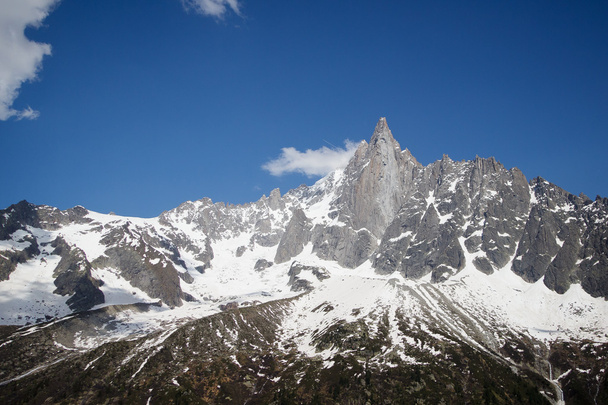Gipfel im Schnee und Gletscher in der Nähe von Chamonix - Foto, Bild
