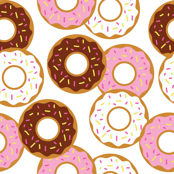 Tasty donuts seamless pattern - Vektör, Görsel