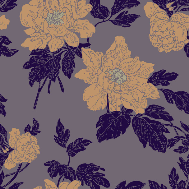nahtloses Muster mit Blumen Rosen - Vektor, Bild