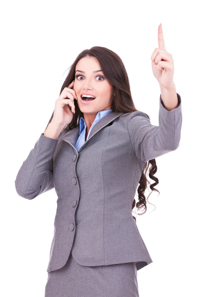 Mujer de negocios en el teléfono ganando
 - Foto, imagen
