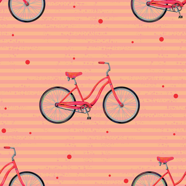 Seamless pattern with bicycle - Vektör, Görsel