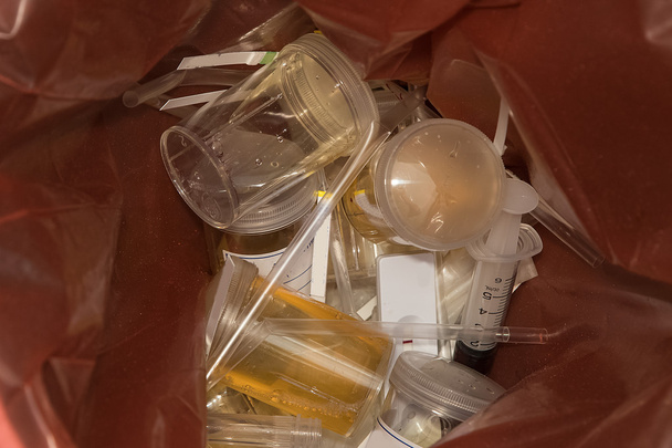 medical waste in the trash bin - Photo, Image