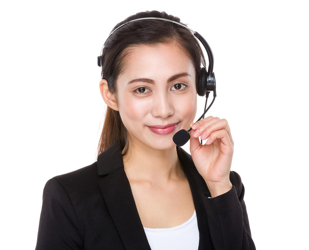asistente de servicio al cliente con auriculares
 - Foto, Imagen