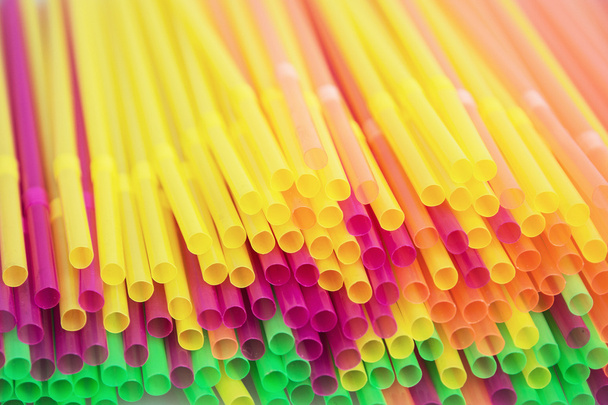 Colored drinking straws background - Photo, Image