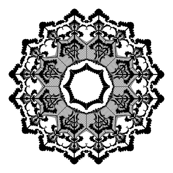 Vector round lace flower vintage of white background - Διάνυσμα, εικόνα
