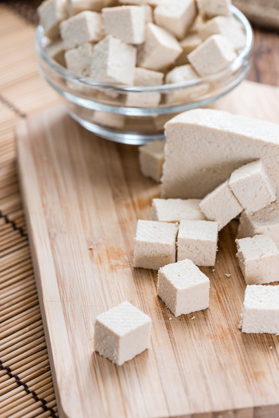 Tofu on  wooden  background - Фото, изображение
