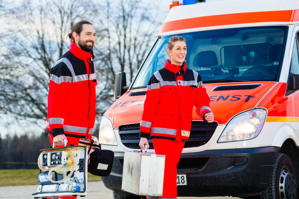 Emergency doctor in front of ambulance   - Photo, Image