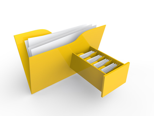 3d file folder with file drawer - 写真・画像