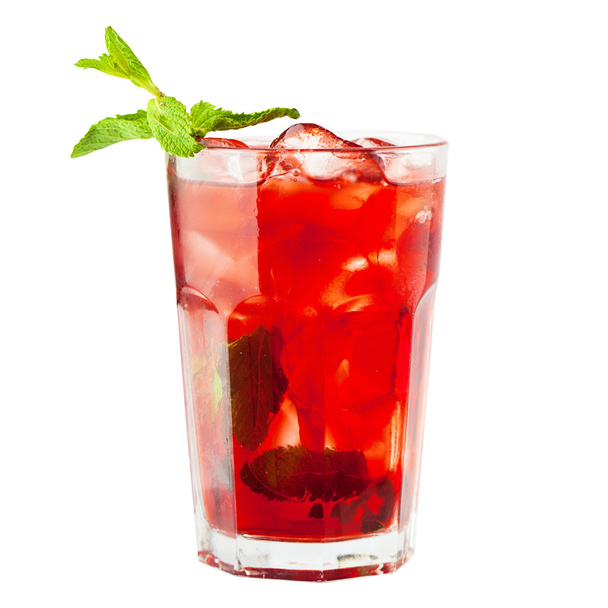 Sangria Glass. Wine Drink with Ice and Fruits - Zdjęcie, obraz