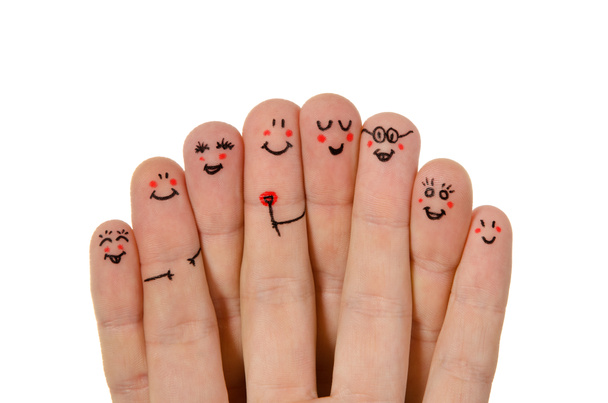 Feliz grupo de emoticonos dedo
 - Foto, Imagen