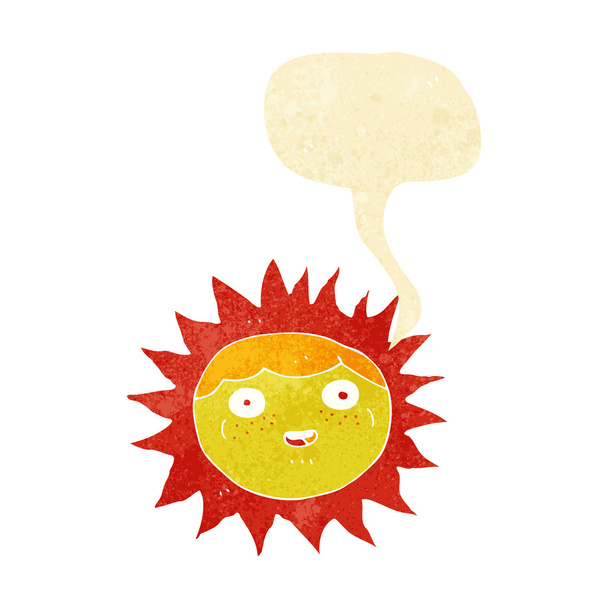 sun cartoon character with speech bubble - Vektor, Bild