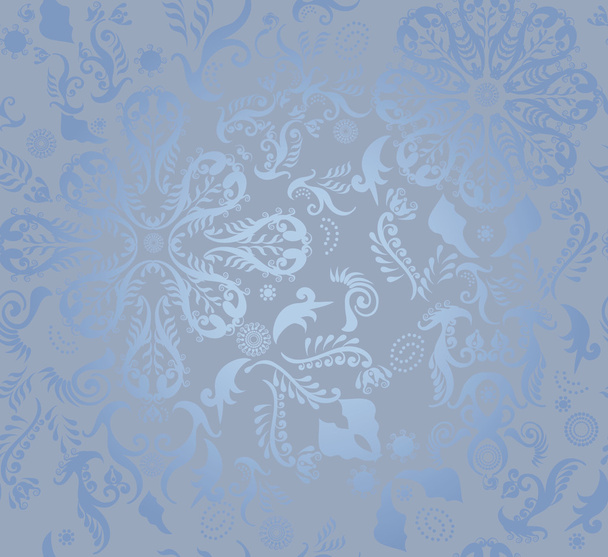 blue seamless floral pattern - Vector, imagen