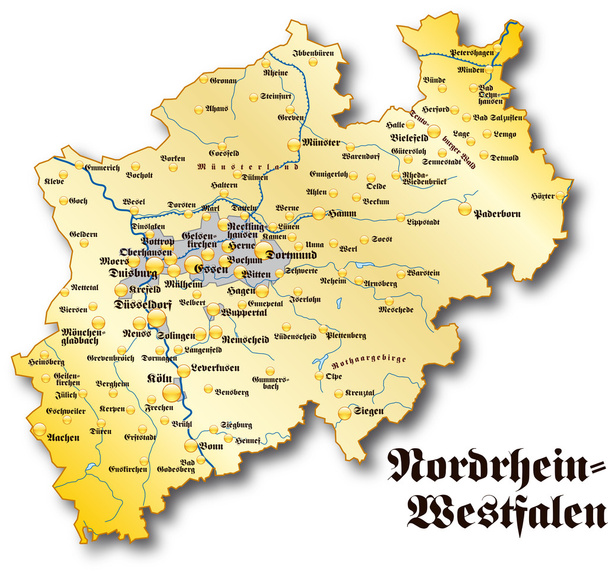 Nordrhein-Westfalen en oro
 - Vector, imagen