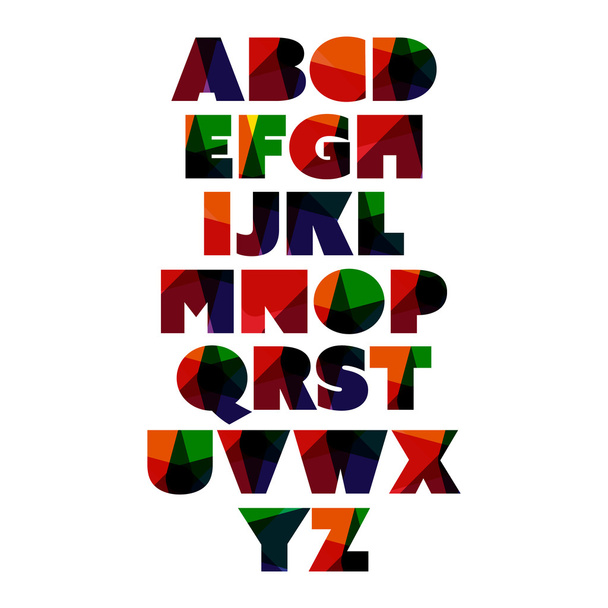 Μοντέρνα πολύχρωμη Bold γραμματοσειρά σκηνογραφία - Διάνυσμα, εικόνα
