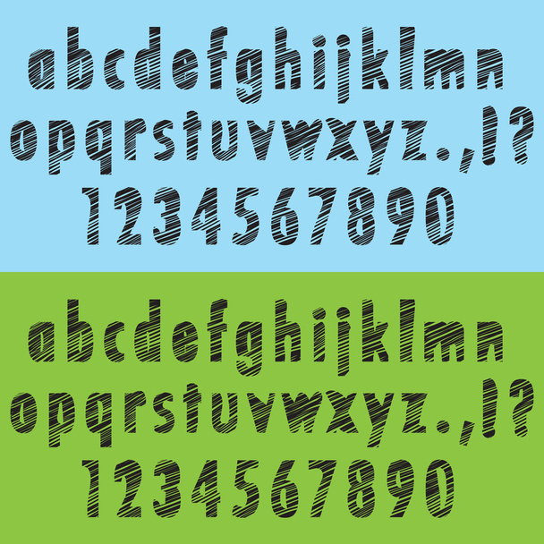 Grungy Striped Font Set - Typography Design - Vector, imagen
