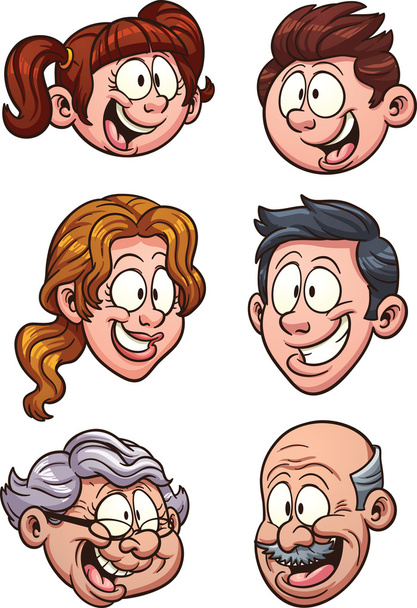 Família dos desenhos animados - Vetor, Imagem