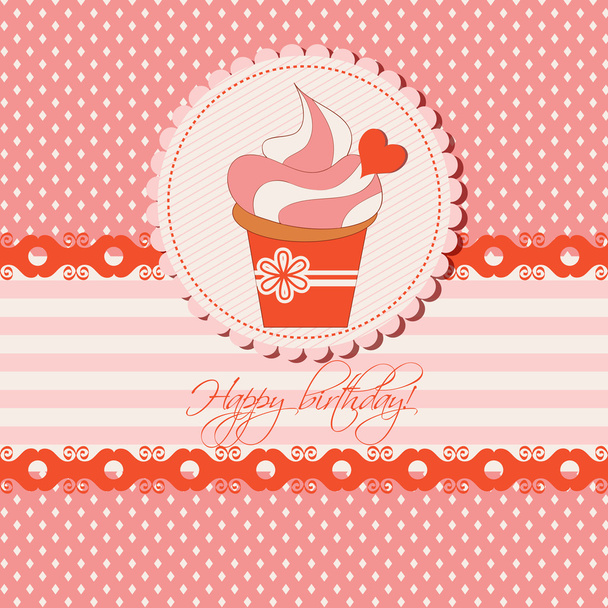 Birthday cupcake - Vector, Imagen