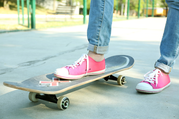 Young skateboarder in gumshoes - Foto, Imagem