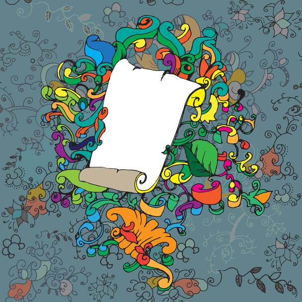 seamless texture pattern floral frame Doodles - Foto, Imagem