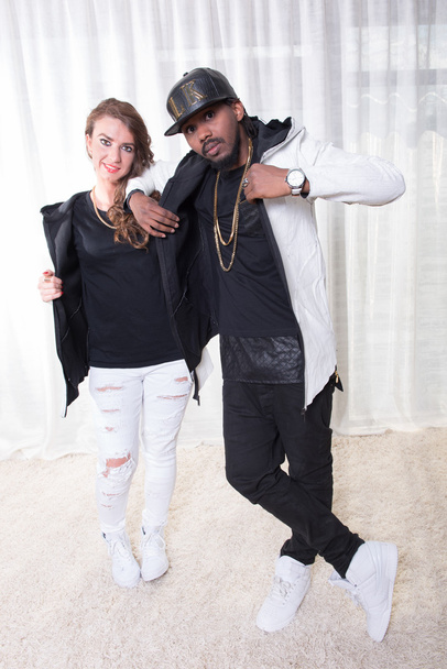Rapper style couple is posing - Photo, Image