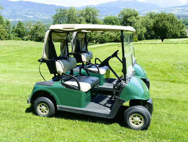 dos coches de golf verde
 - Foto, Imagen