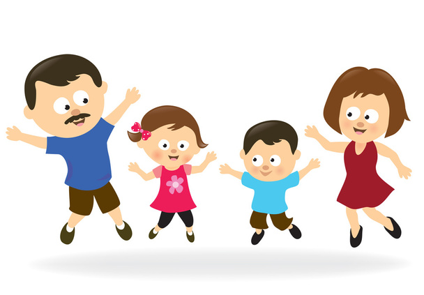 Family jumping - Vector, Image