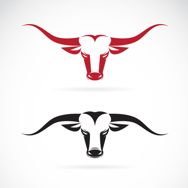Vector image of an bull head on white background - Vector, Image