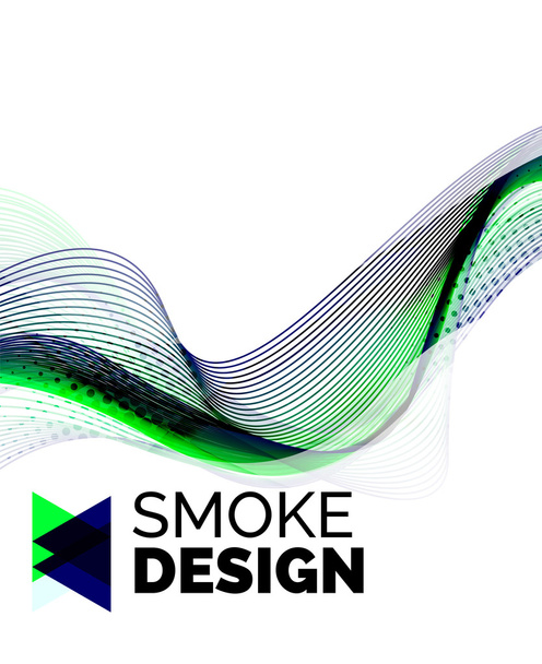Кольорова димова хвиля на білому елемент дизайну
 - Вектор, зображення