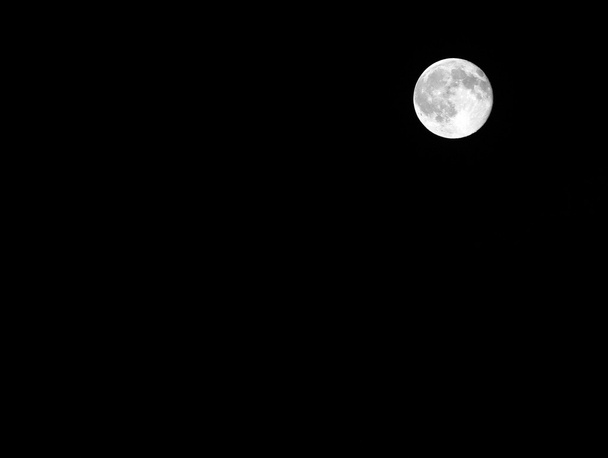 luna llena con los cráteres altamente visibles en la noche
 - Foto, Imagen