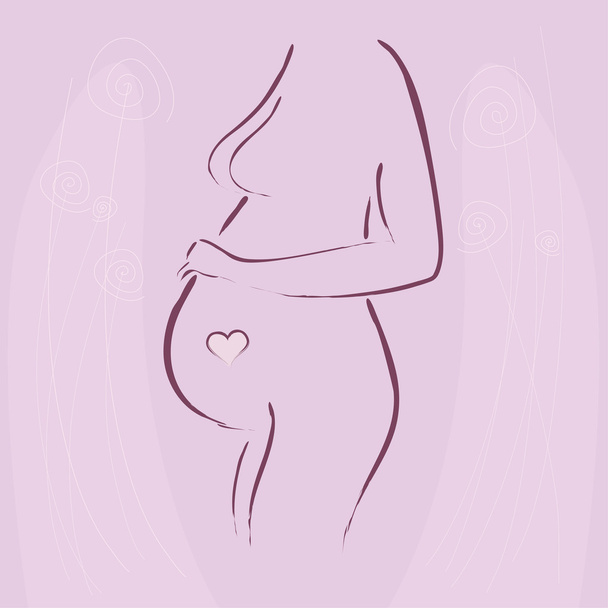 Pregnant woman stylized - Vector, afbeelding