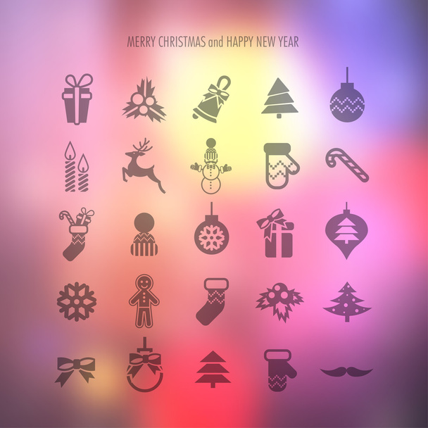 Conjunto de iconos de Navidad
 - Vector, imagen