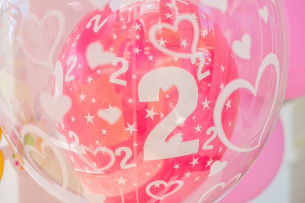 Pink Balloon with Number 2 on it - Φωτογραφία, εικόνα