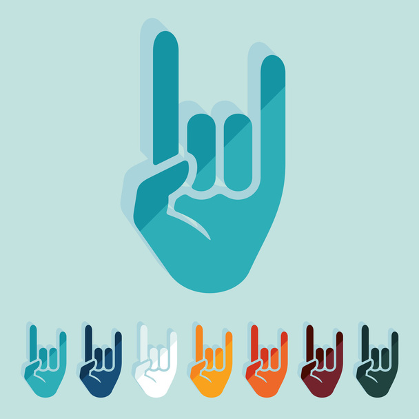 rock hand gesture - Vector, imagen
