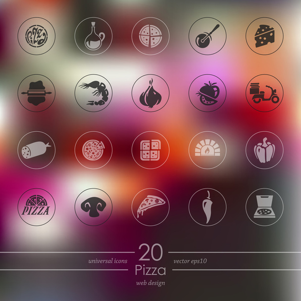 Sada ikon na pizzu - Vektor, obrázek