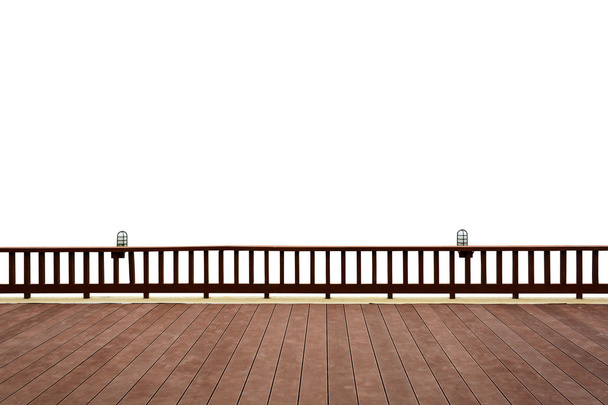 wooden terrace isolated on white - Foto, Bild