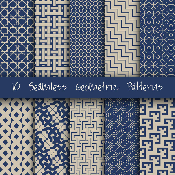 Grunge Seamless Geometric Patterns - Vector, Image