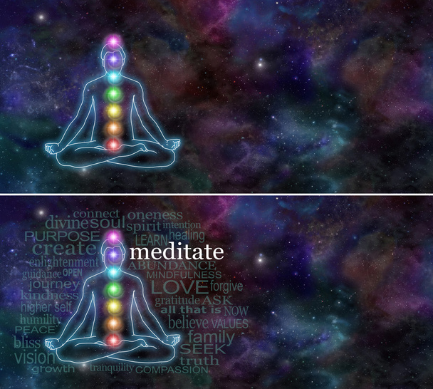 Kosmické Chakra meditace web Banner x 2 - Fotografie, Obrázek