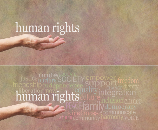 Human Rights is in Our Hands campaign banner - Photo, Image