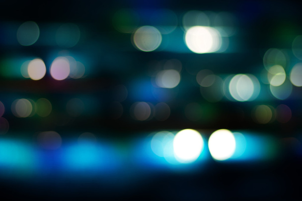 Defocused city night filtered bokeh abstract background. - Photo, Image