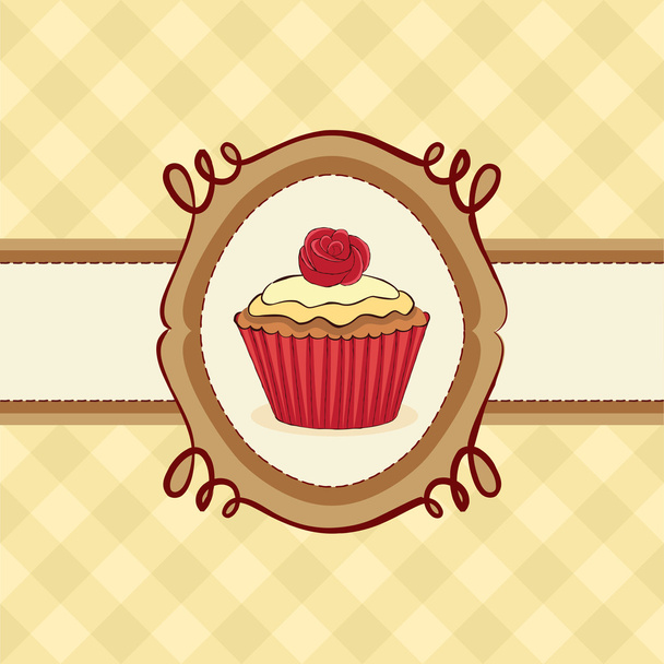 cartão de cupcake
 - Vetor, Imagem